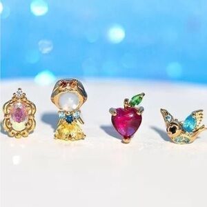 Disney Snow White Earrings Set crystal rhinestones gold